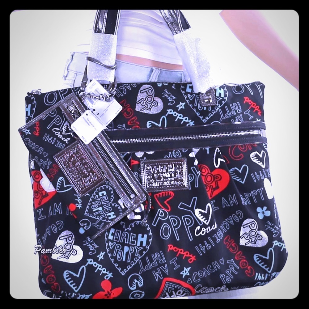 SOLD Coach 5pc NWT graffiti glam zippy wallet set - Picture 6 of 12